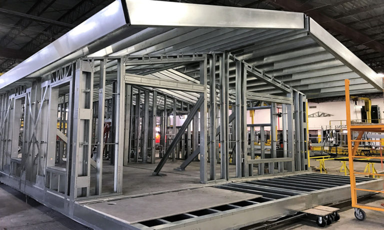 Barndominium factory frame in Kentucky